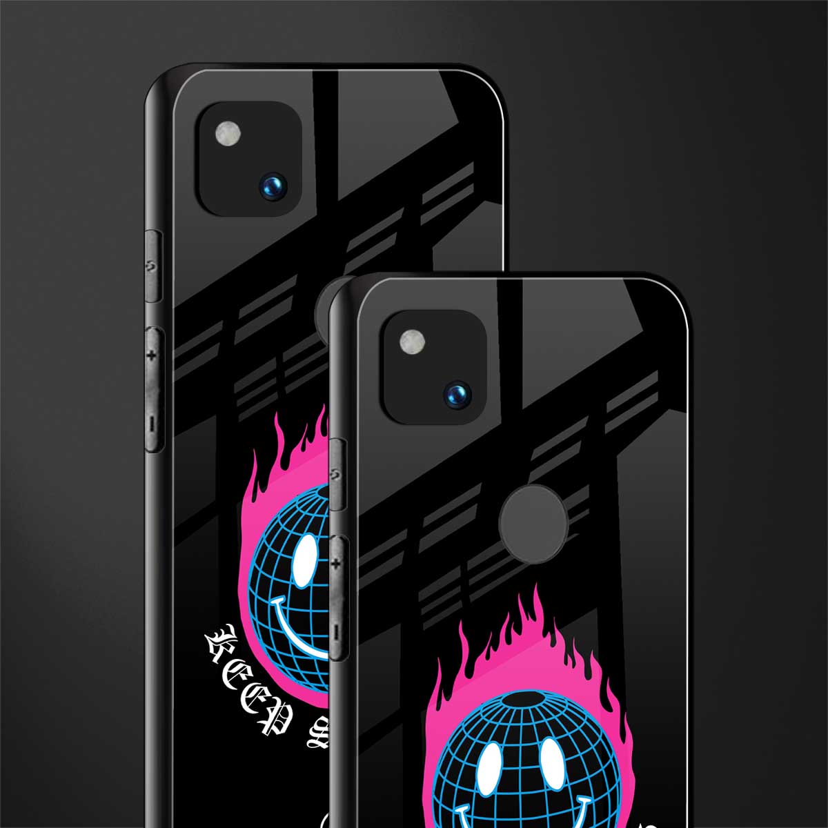 keep smiling back phone cover | glass case for google pixel 4a 4g