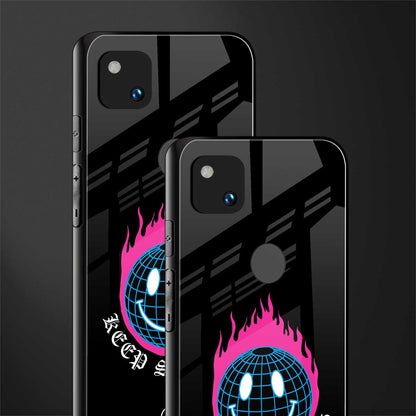 keep smiling back phone cover | glass case for google pixel 4a 4g