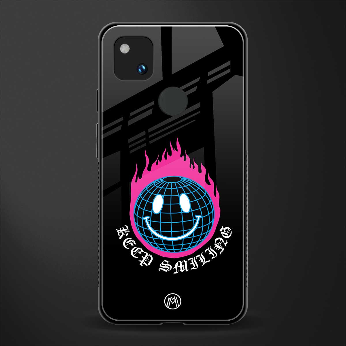 keep smiling back phone cover | glass case for google pixel 4a 4g