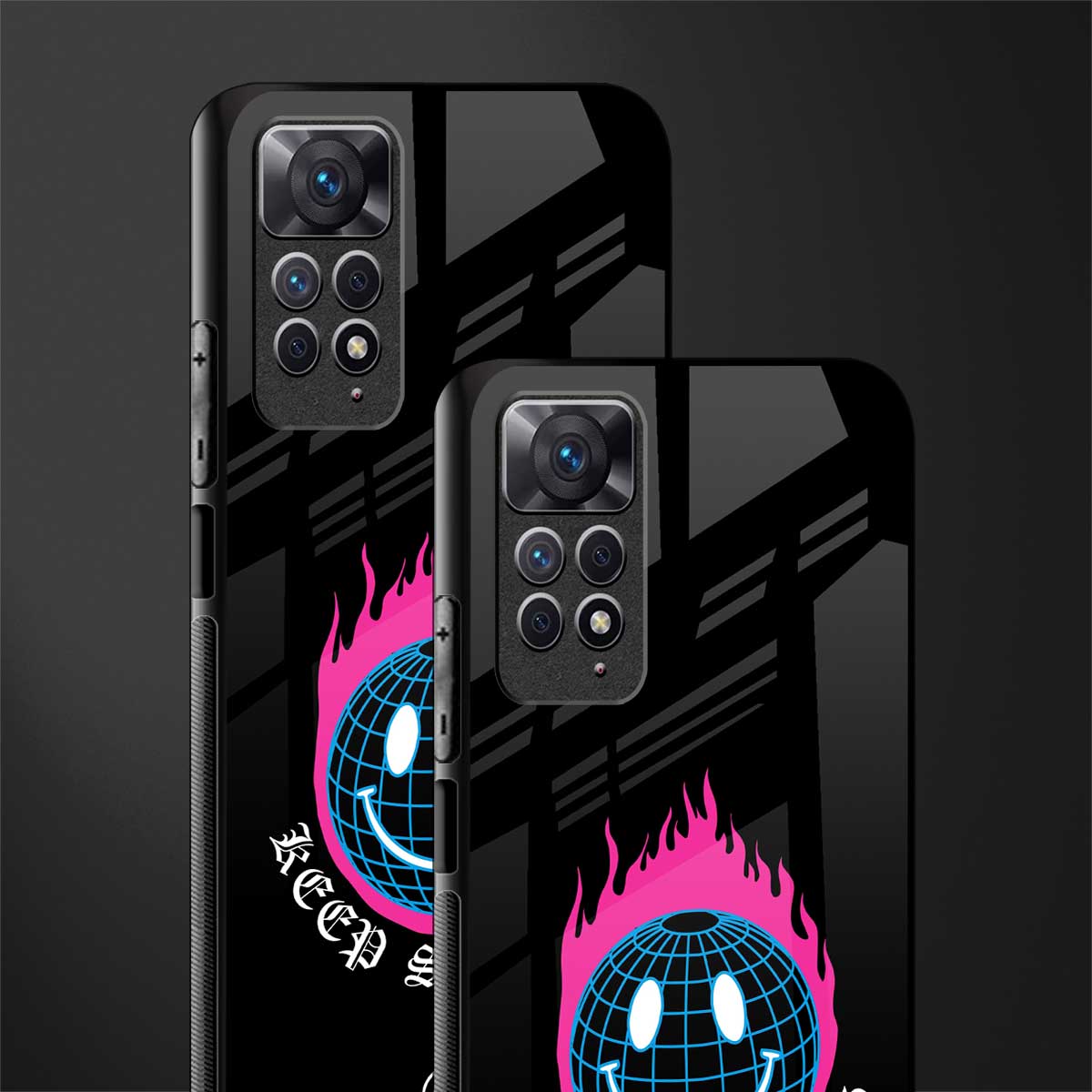 keep smiling back phone cover | glass case for redmi note 11 pro plus 4g/5g