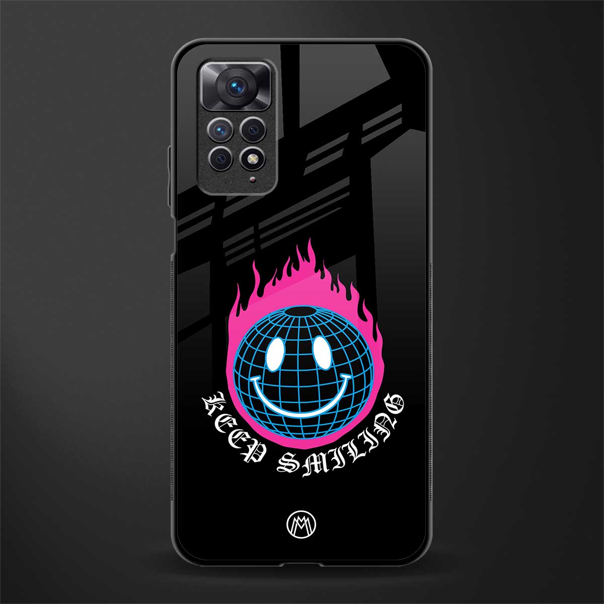 keep smiling back phone cover | glass case for redmi note 11 pro plus 4g/5g