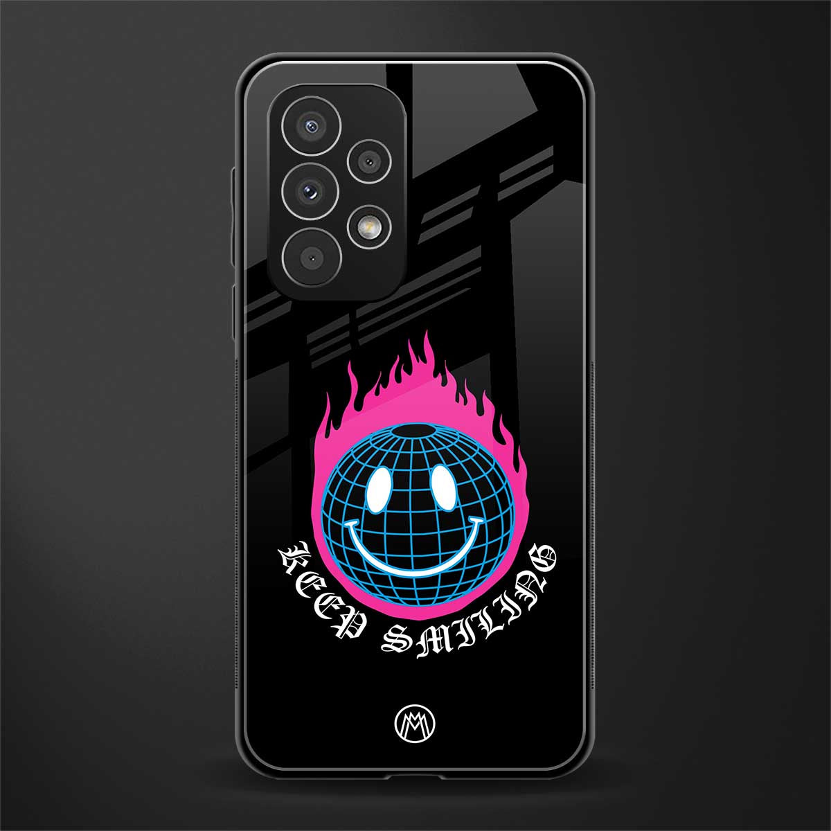 keep smiling back phone cover | glass case for samsung galaxy a73 5g
