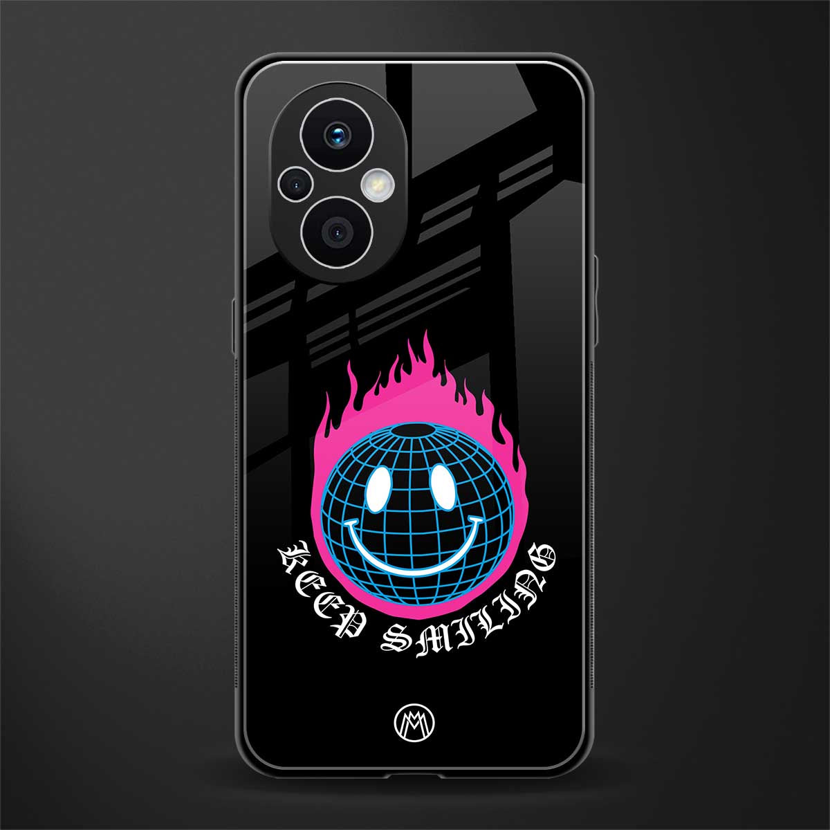 keep smiling back phone cover | glass case for oppo f21 pro 5g