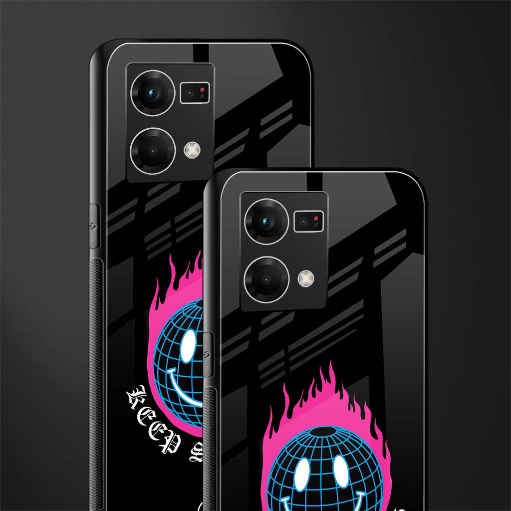 keep smiling back phone cover | glass case for oppo f21 pro 4g