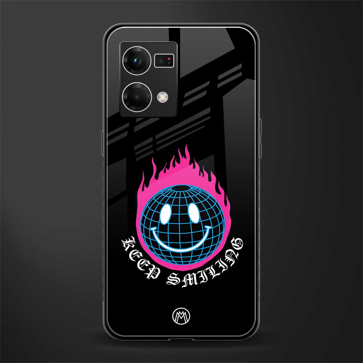 keep smiling back phone cover | glass case for oppo f21 pro 4g