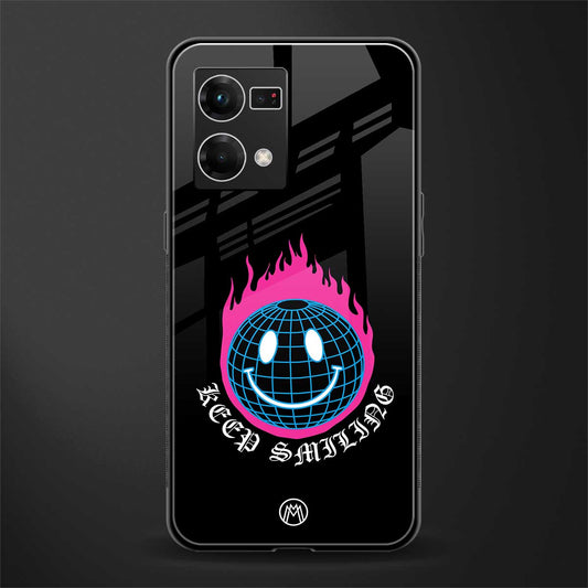 keep smiling back phone cover | glass case for oppo f21 pro 4g