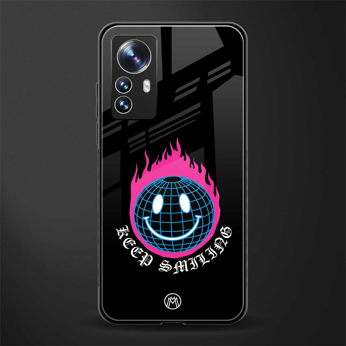 keep smiling back phone cover | glass case for xiaomi 12 pro