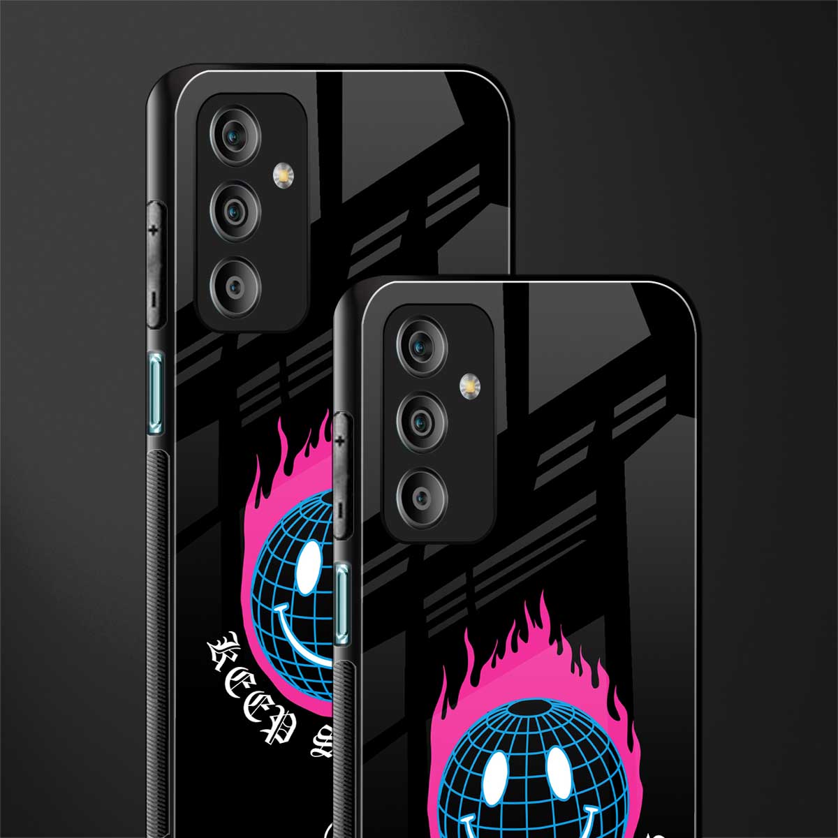 keep smiling back phone cover | glass case for samsung galaxy f23 5g