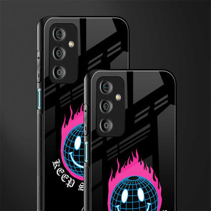 keep smiling back phone cover | glass case for samsung galaxy f23 5g