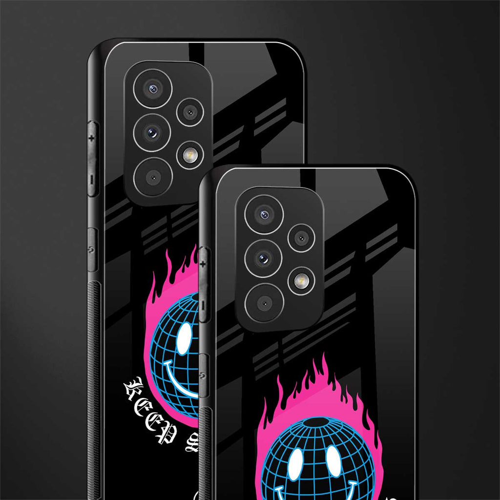 keep smiling back phone cover | glass case for samsung galaxy a33 5g