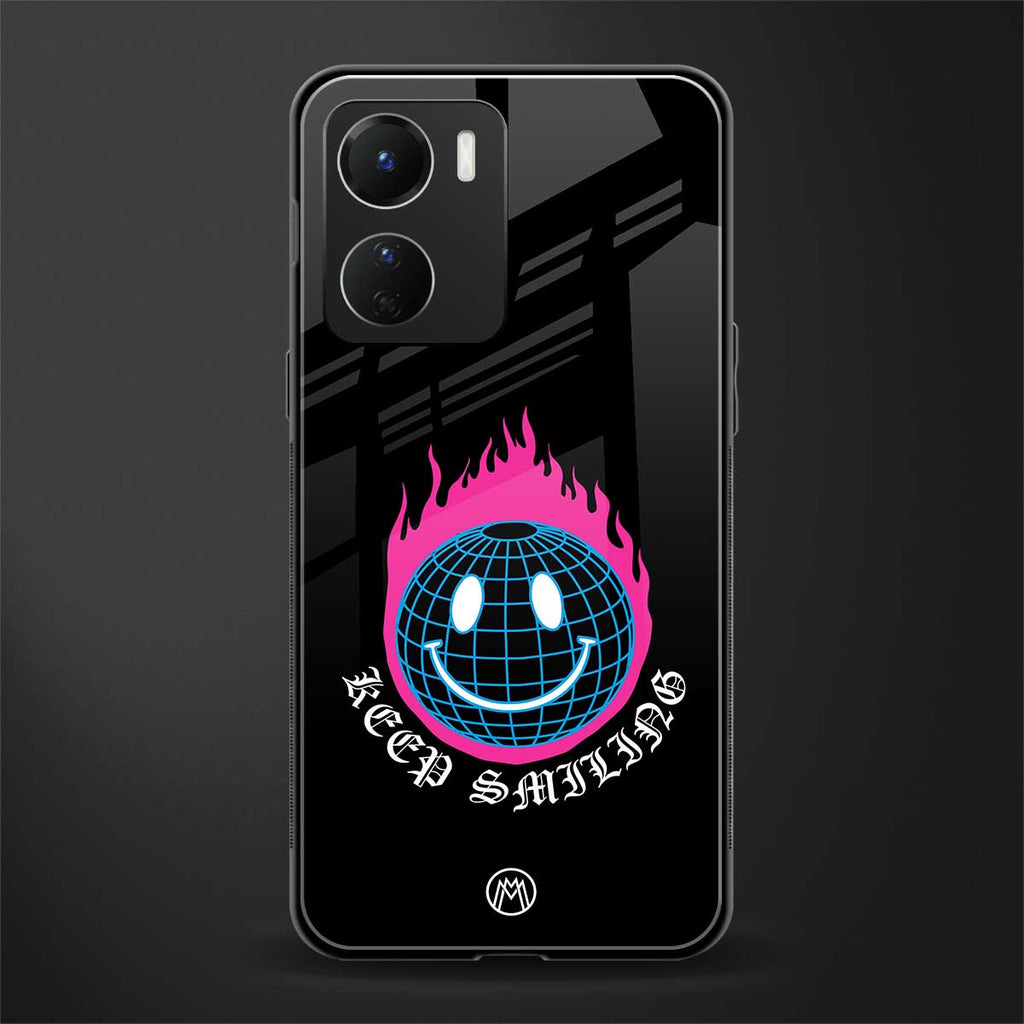 keep smiling back phone cover | glass case for vivo y16