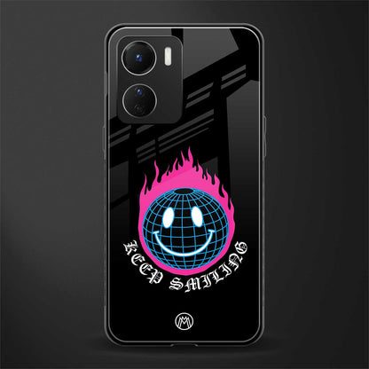keep smiling back phone cover | glass case for vivo y16
