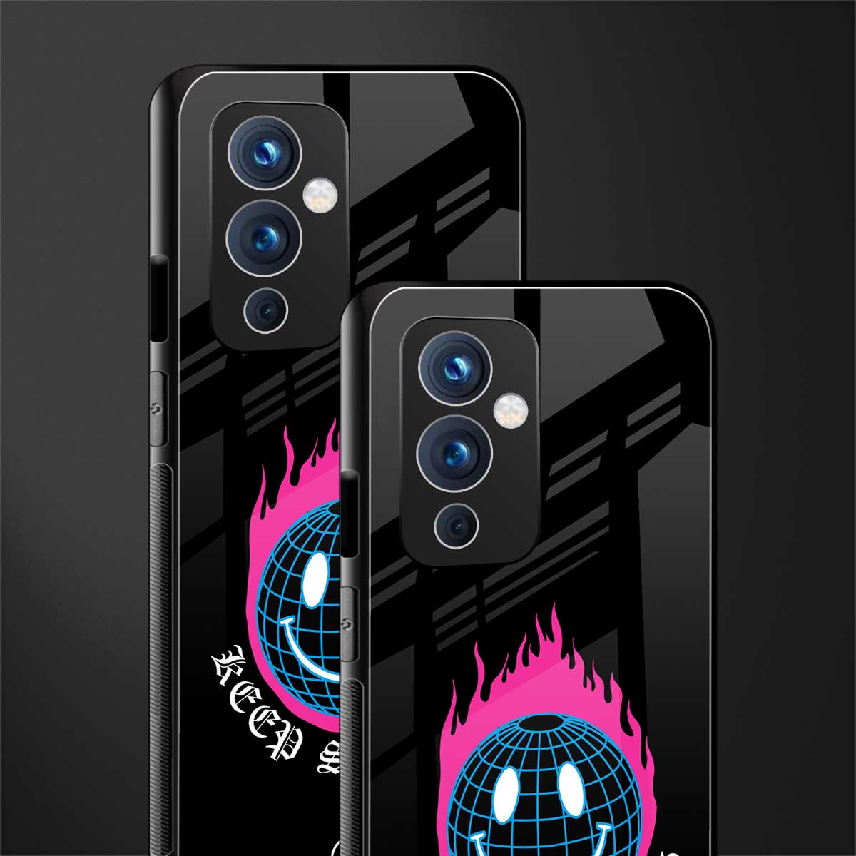 keep smiling back phone cover | glass case for oneplus 9