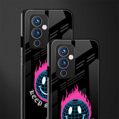 keep smiling back phone cover | glass case for oneplus 9