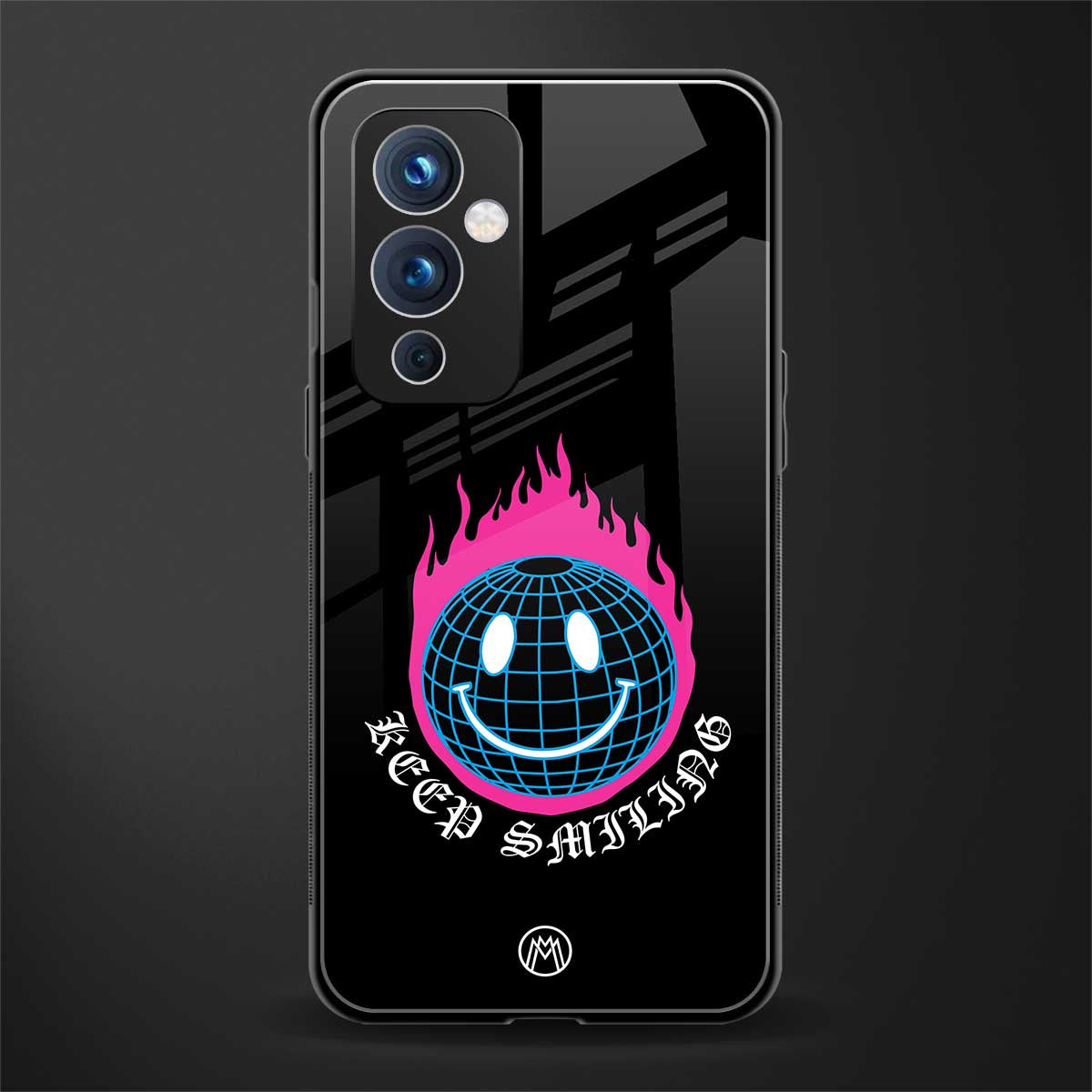 keep smiling back phone cover | glass case for oneplus 9