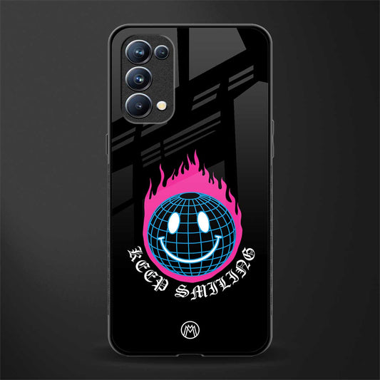keep smiling back phone cover | glass case for oppo reno 5