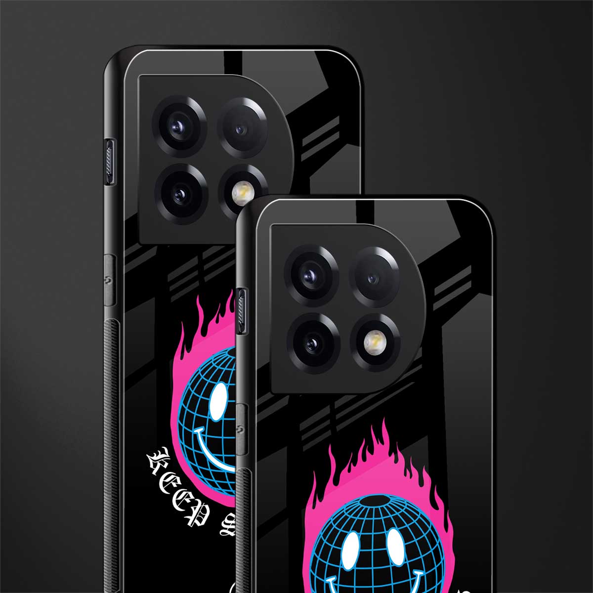 keep smiling back phone cover | glass case for oneplus 11