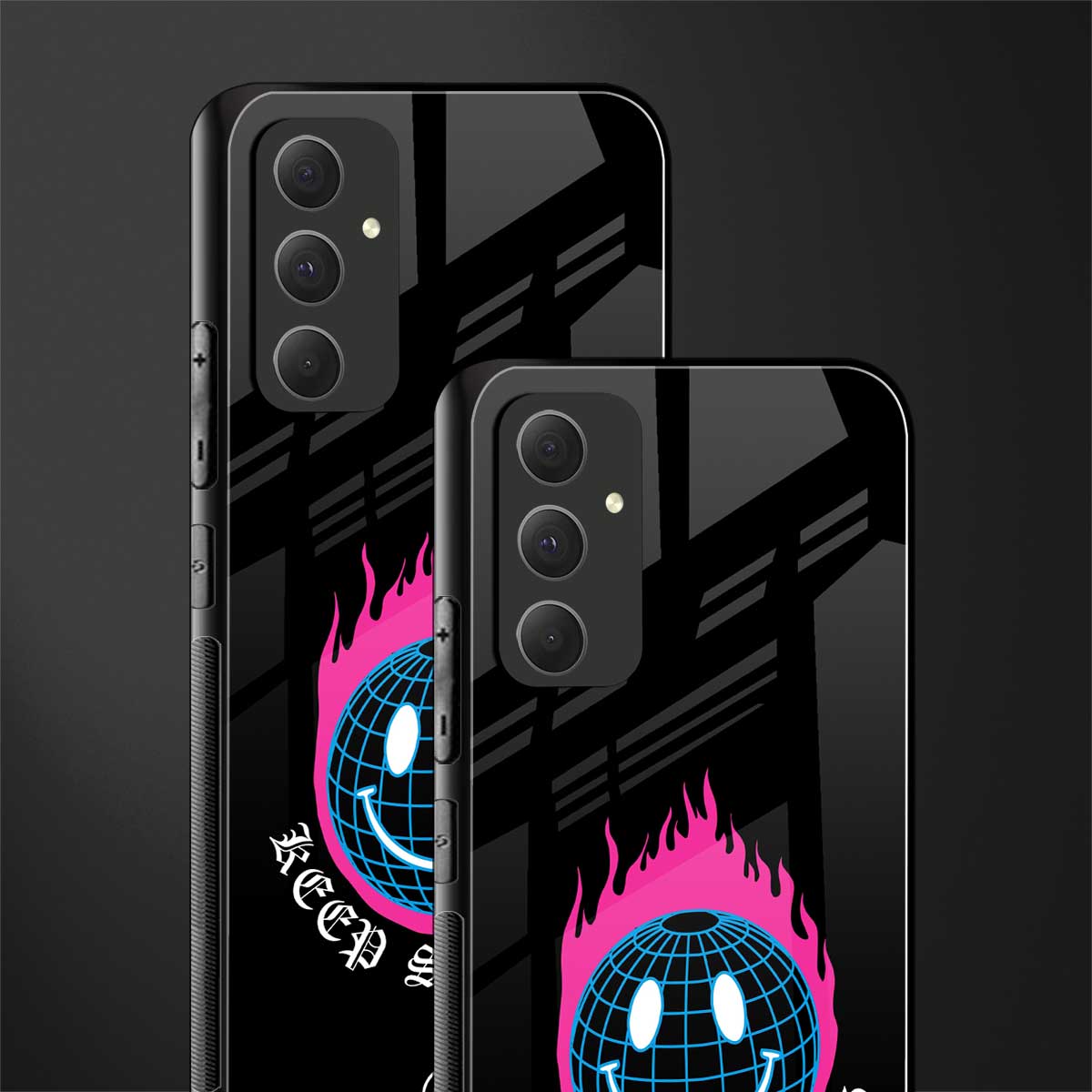 keep smiling back phone cover | glass case for samsung galaxy a54 5g