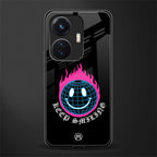 keep smiling back phone cover | glass case for vivo t1 44w 4g