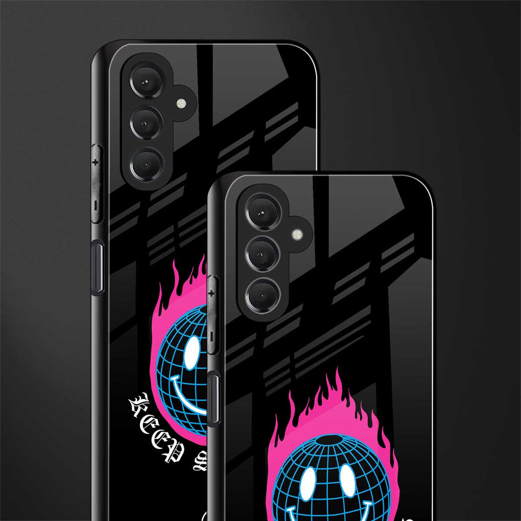 keep smiling back phone cover | glass case for samsun galaxy a24 4g