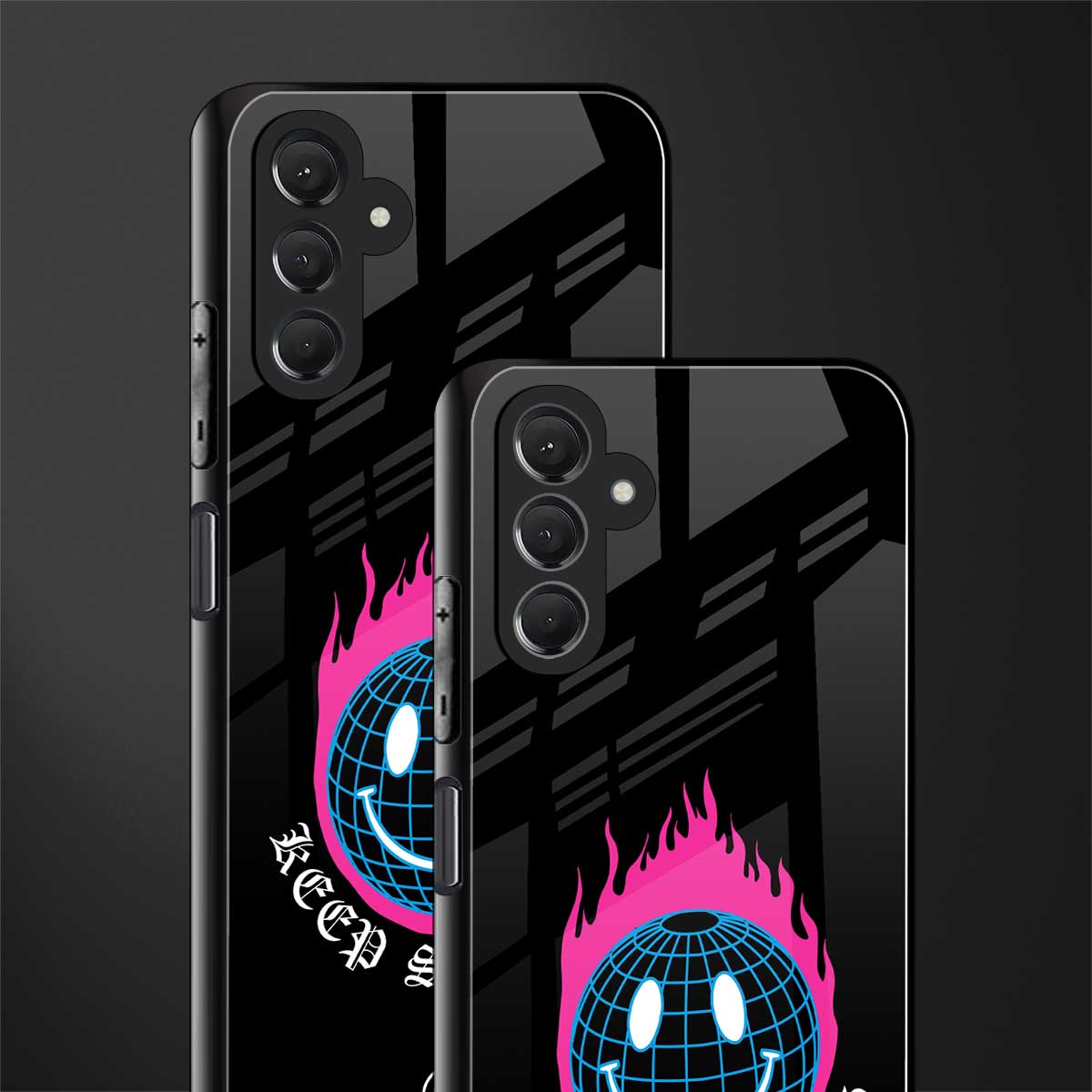 keep smiling back phone cover | glass case for samsun galaxy a24 4g