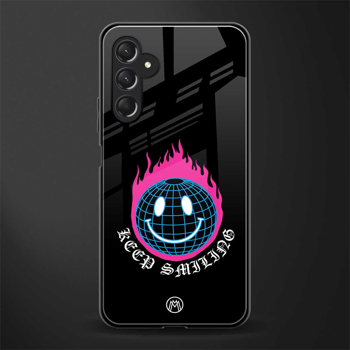 keep smiling back phone cover | glass case for samsun galaxy a24 4g
