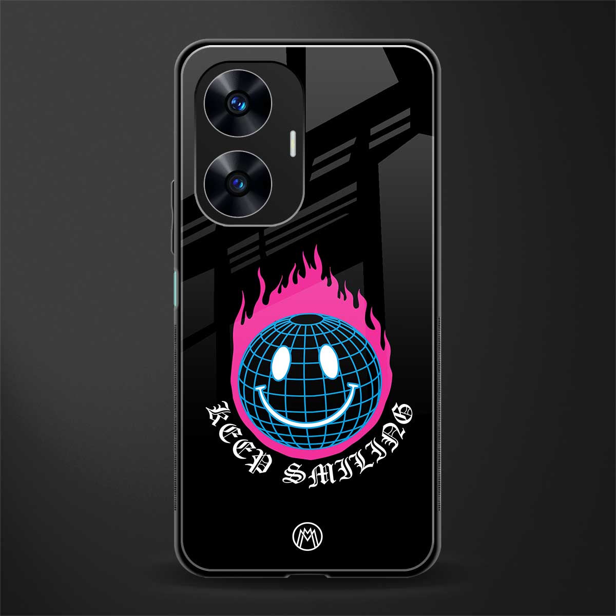 keep smiling back phone cover | glass case for realme c55