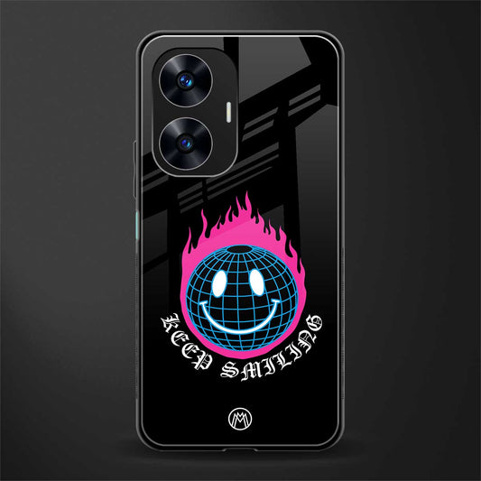 keep smiling back phone cover | glass case for realme c55