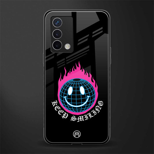 keep smiling back phone cover | glass case for oppo a74 4g