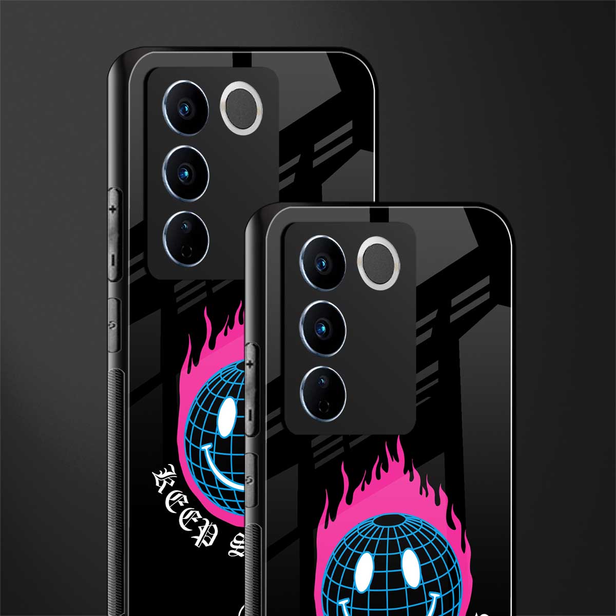 keep smiling back phone cover | glass case for vivo v27 pro 5g