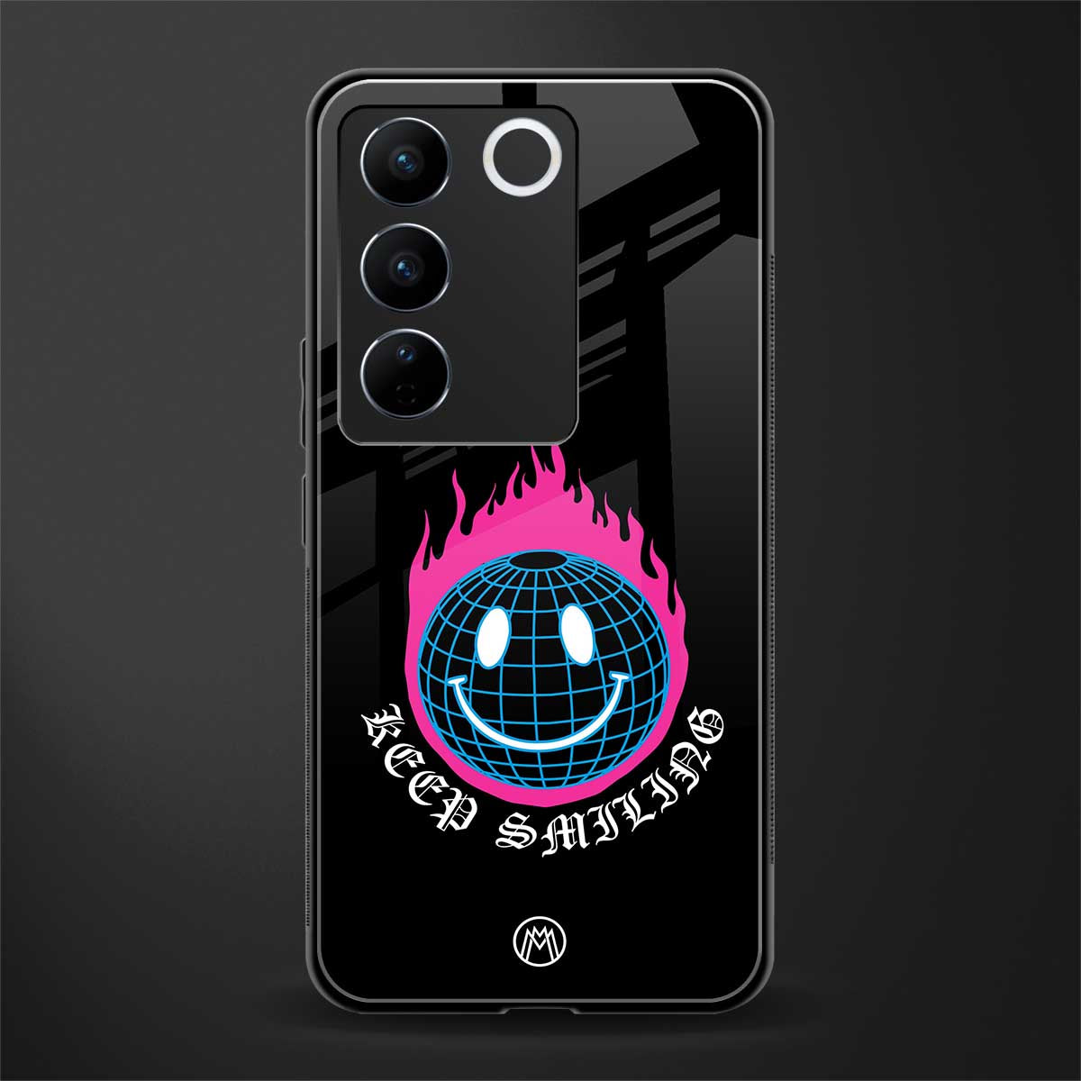 keep smiling back phone cover | glass case for vivo v27 pro 5g