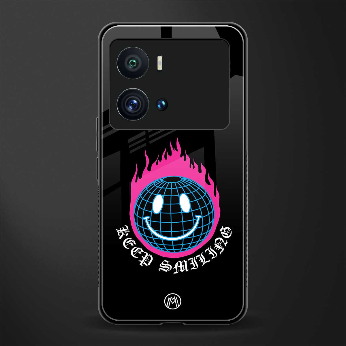 keep smiling back phone cover | glass case for iQOO 9 Pro