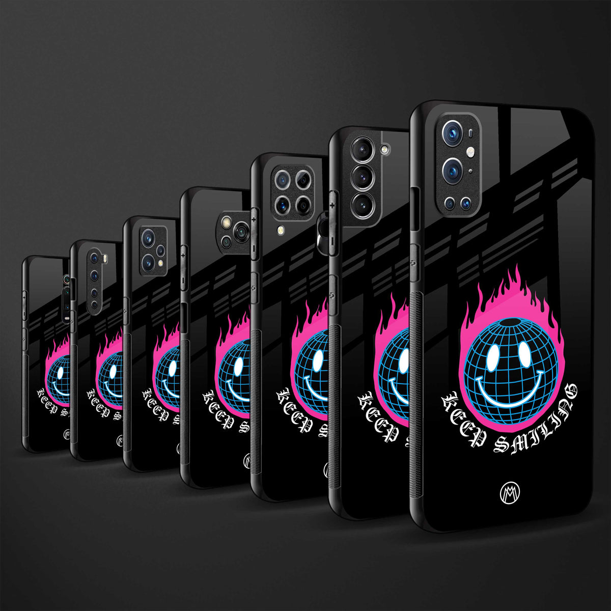 keep smiling back phone cover | glass case for oppo a74 4g