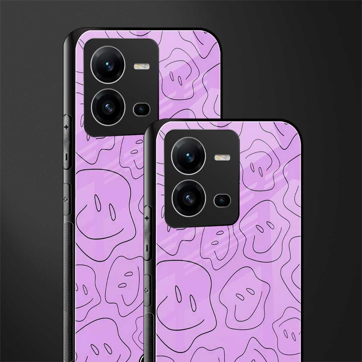 kinda sad kinda happy back phone cover | glass case for vivo v25-5g