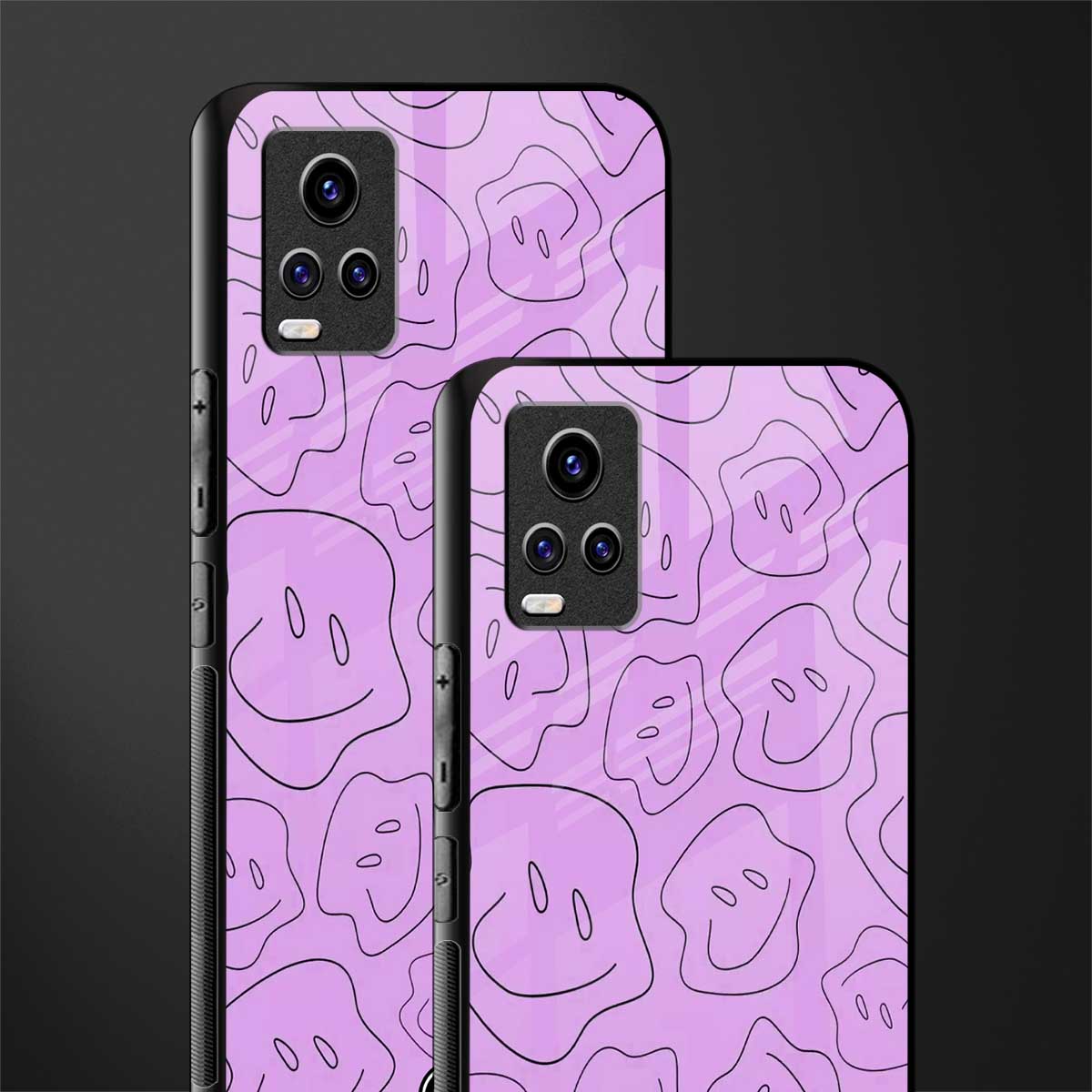 kinda sad kinda happy back phone cover | glass case for vivo v21e 4g