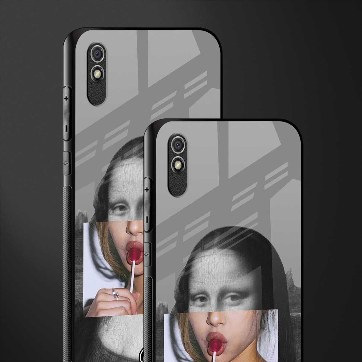la mona lisa glass case for redmi 9a image-2