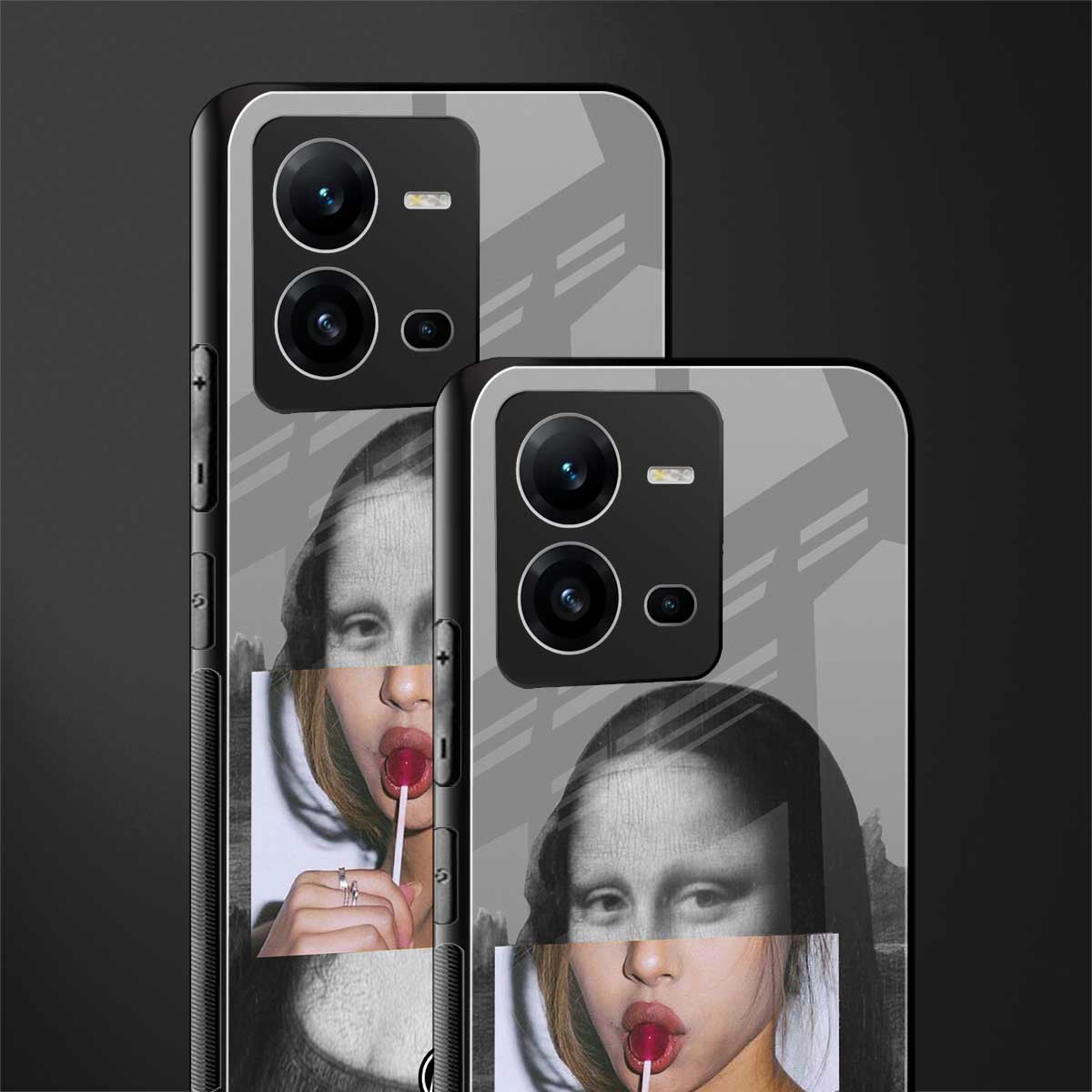 la mona lisa back phone cover | glass case for vivo v25-5g