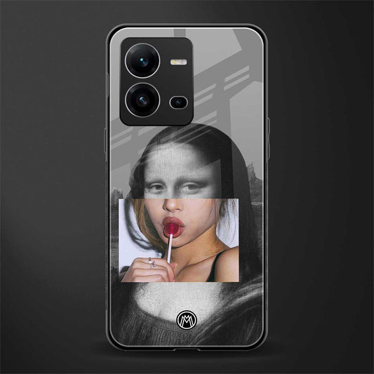 la mona lisa back phone cover | glass case for vivo v25-5g