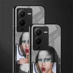 la mona lisa back phone cover | glass case for vivo v25 pro 5g