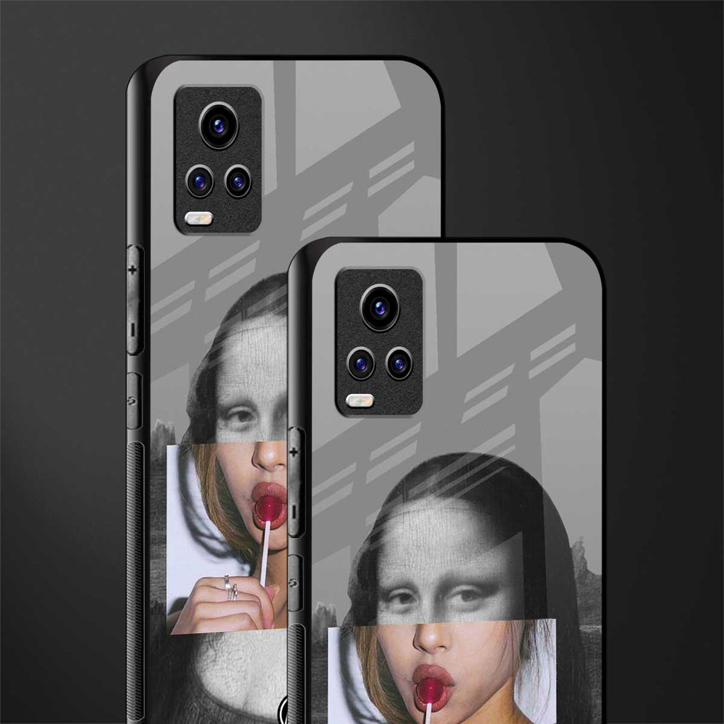la mona lisa back phone cover | glass case for vivo v21e 4g