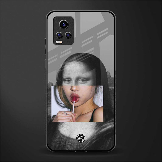 la mona lisa back phone cover | glass case for vivo v21e 4g