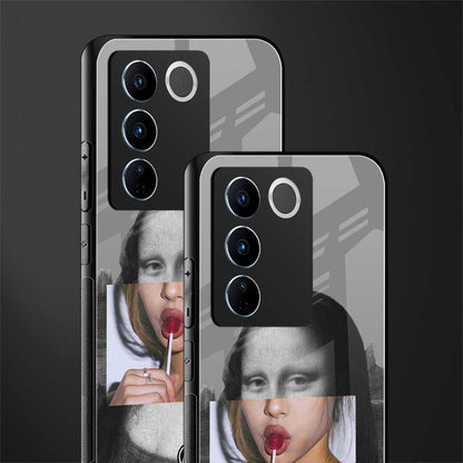 la mona lisa back phone cover | glass case for vivo v27 pro 5g