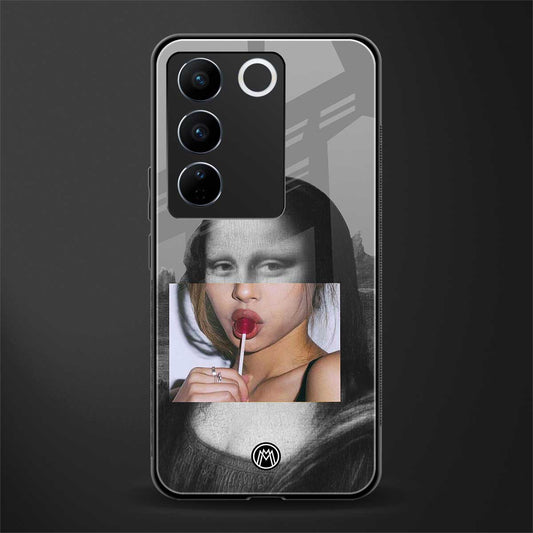 la mona lisa back phone cover | glass case for vivo v27 pro 5g