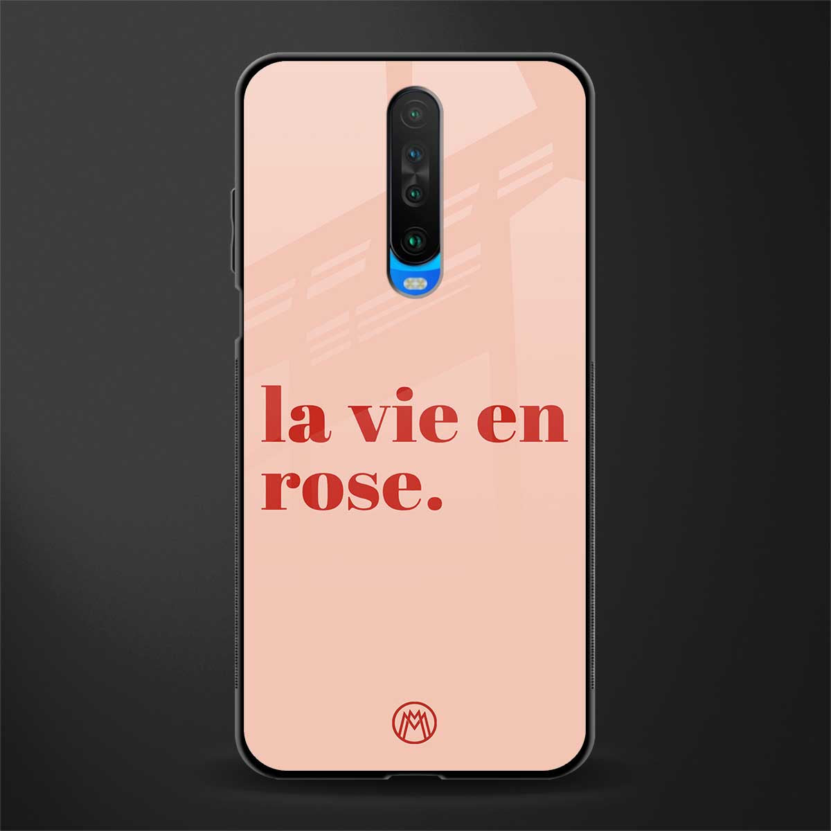 la vie en rose quote glass case for poco x2 image