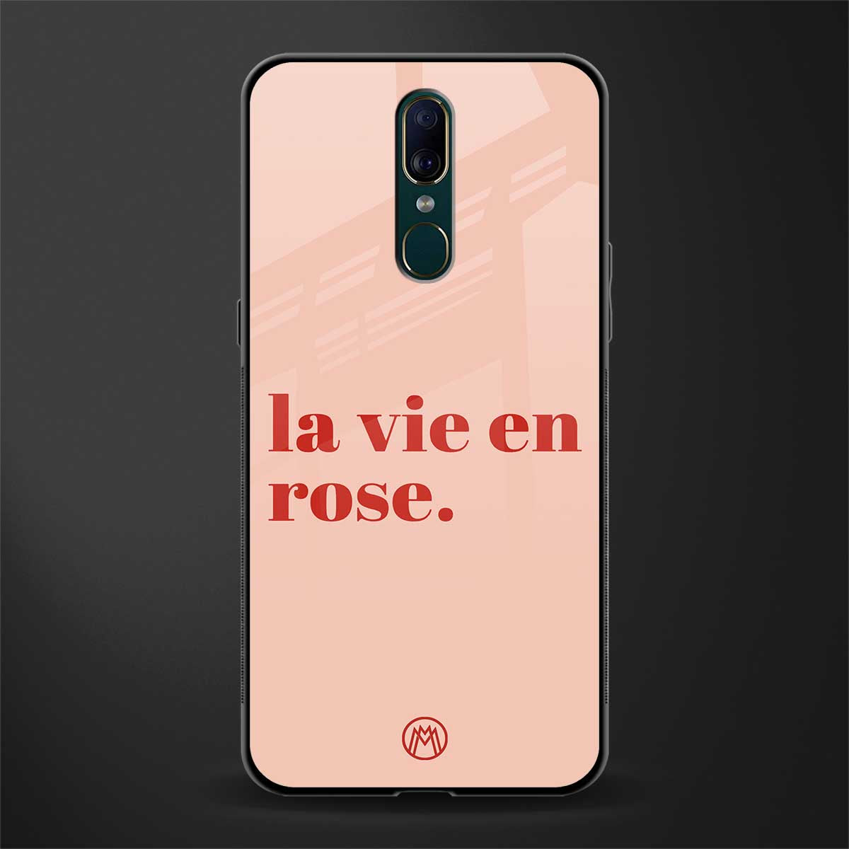 la vie en rose quote glass case for oppo a9 image