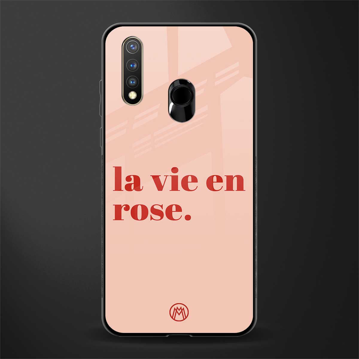 la vie en rose quote glass case for vivo y19 image