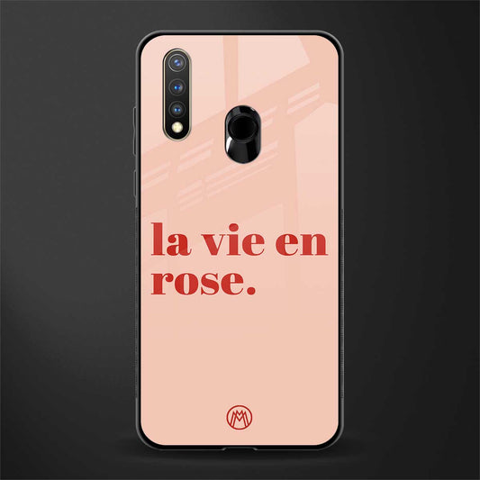 la vie en rose quote glass case for vivo y19 image