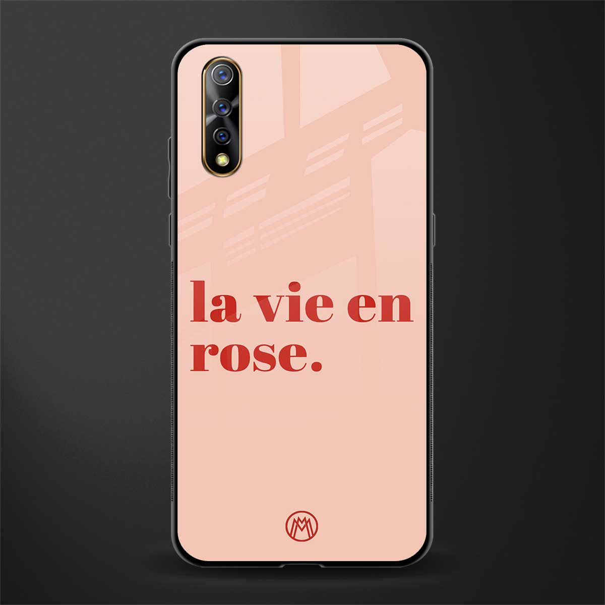 la vie en rose quote glass case for vivo s1 image