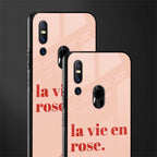 la vie en rose quote glass case for vivo v15 image-2