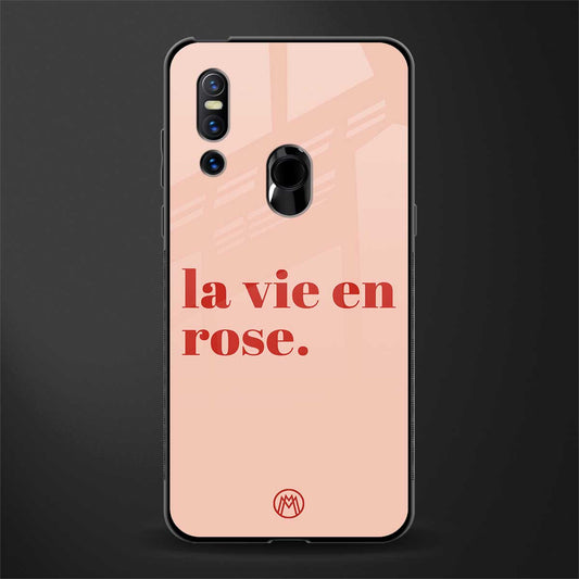 la vie en rose quote glass case for vivo v15 image